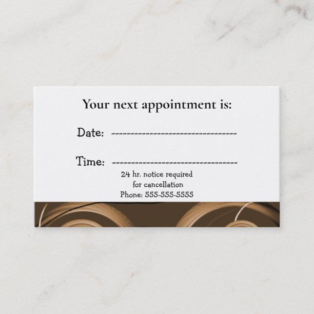 Carte de rendez-vous Médicale Abstraite Brown (Devant)