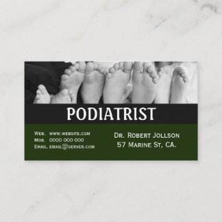 Carte de rendez-vous médicaux de podologue verte