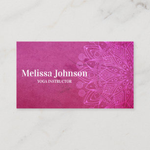 Carte De Rendez-vous Méditation de Yoga Mandala rose