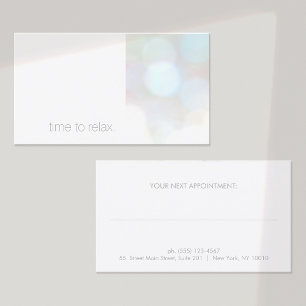 Carte de rendez-vous minimaliste pour Spa de réser