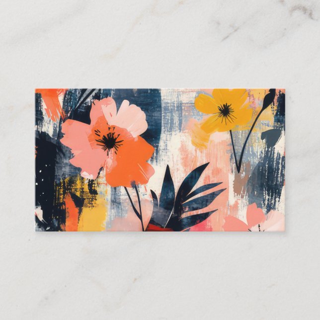 Carte De Rendez-vous Modèle floral (Devant)