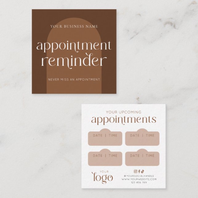 Carte De Rendez-vous Modern Boho Terracotta Beauty Hair Salon (Devant / Derrière)