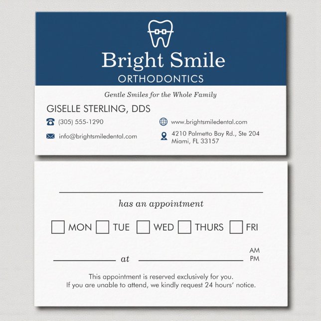 Carte De Rendez-vous Modern Orthodontist Visit Appointment Reminder (Créateur téléchargé)