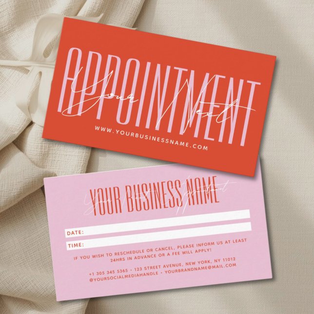 Carte De Rendez-vous Modern script typography professional reminder (Your next appointment reminder card)