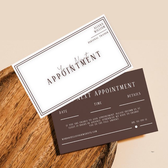 Carte De Rendez-vous Modern Trendy Brown Personal Trainer Fitness  (Créateur téléchargé)