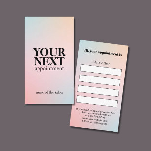 Carte De Rendez-vous Moderne Élégant Gras Pastel Gradient