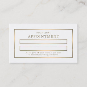 Carte De Rendez-vous Moderne et élégant, blanc et or