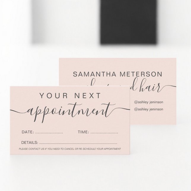 Carte De Rendez-vous Moderne tendance blush rose sombre professionnel (Modern trendy blush pink ombre professional appointment card)