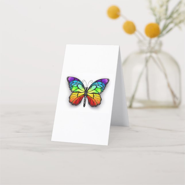 Carte De Rendez-vous Monarque papillon arc-en-ciel (Dos)