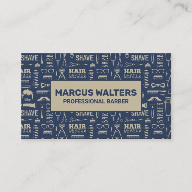 Carte De Rendez-vous Motif Barber Tools (Devant)