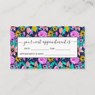 Carte De Rendez-vous Motif d'aquarelle Feuille rose-rose-jaune