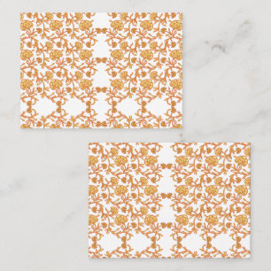 Carte De Rendez-vous Motif floral symétrique avec des motifs orange rés