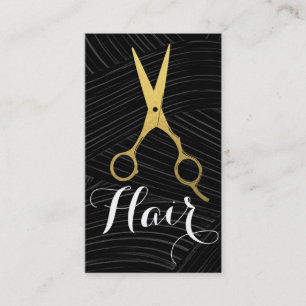 Carte De Rendez-vous Motif noir blanc cheveux en or ciseaux ciseaux coi