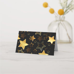 Carte De Rendez-vous Motif sans couture avec étoiles d'or