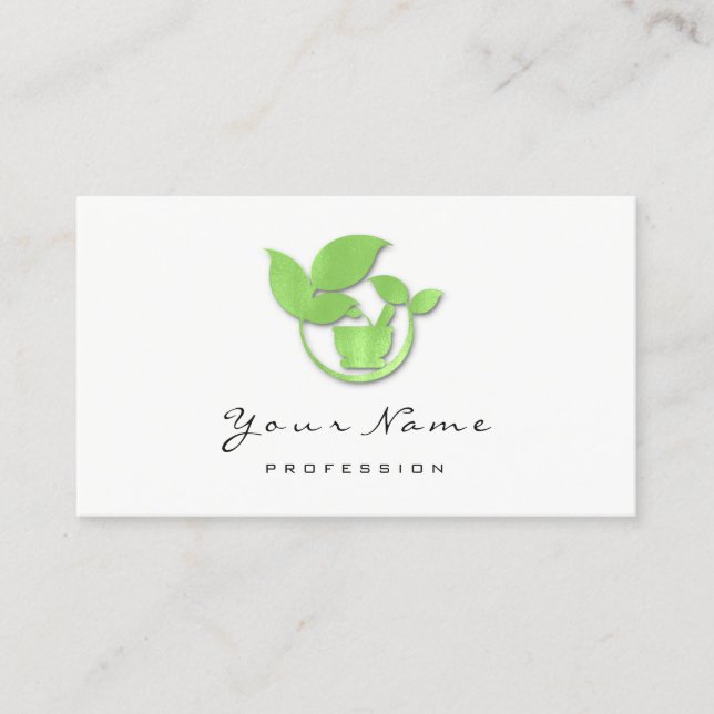 Carte De Rendez-vous Naturothérapie régime sain Ayuveda Logo vert (Devant)