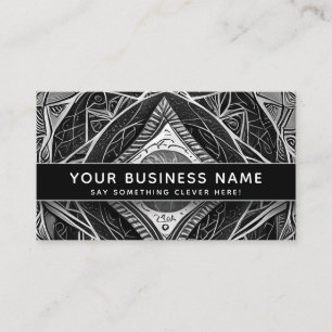 Carte De Rendez-vous Noir Blanc Mandala Moderne Élégant Professionnel