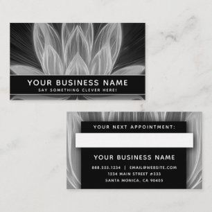 Carte De Rendez-vous Noir et blanc Lotus Moderne Élégant Professionnel