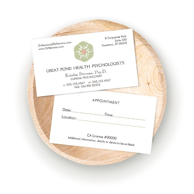 Carte De Rendez-vous Nomination de Lotus Holistic Natural Health (Créateur téléchargé)