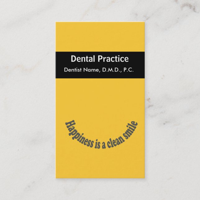 Carte De Rendez-vous Nomination "Le bonheur est un sourire pur" Dentist (Devant)