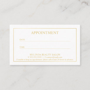 Carte De Rendez-vous Nomination professionnelle moderne or et blanc