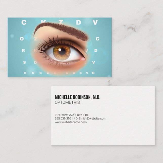Carte De Rendez-vous Oeil | Tableau des yeux (Devant / Derrière)