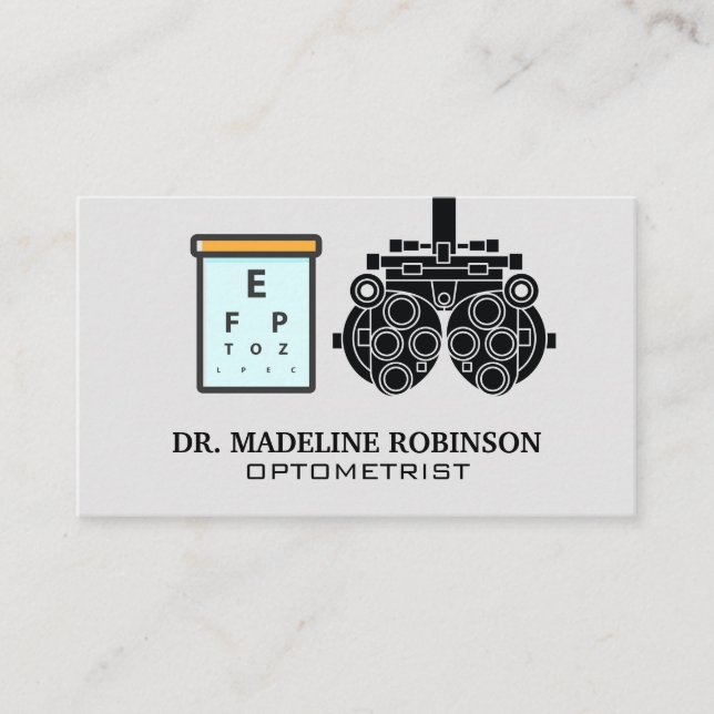 Carte De Rendez-vous Optométriste | Équipement | Tableau des yeux (Devant)