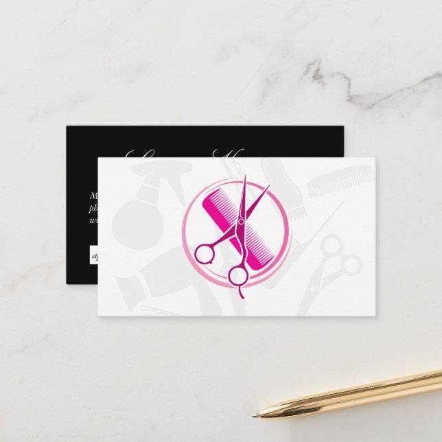 Carte De Rendez-vous Outils de coupe de cheveux de salon (Devant/Arrière en situation)