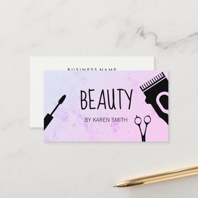 Carte De Rendez-vous Outils pour cheveux et beauté (Devant/Arrière en situation)