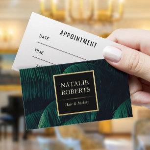 Carte De Rendez-vous Palmettes tropicales de salon de coiffure de