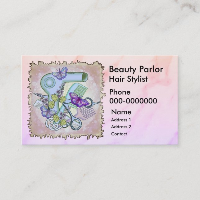 Carte de rendez-vous papillon Beautician (Devant)