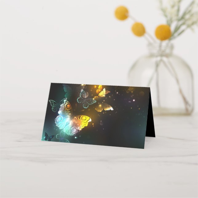 Carte De Rendez-vous Papillon lumineux et papillons de nuit (Devant)
