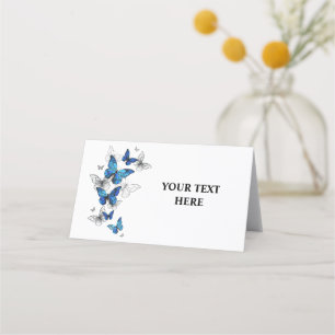 Carte De Rendez-vous Papillons volants bleus Morpho