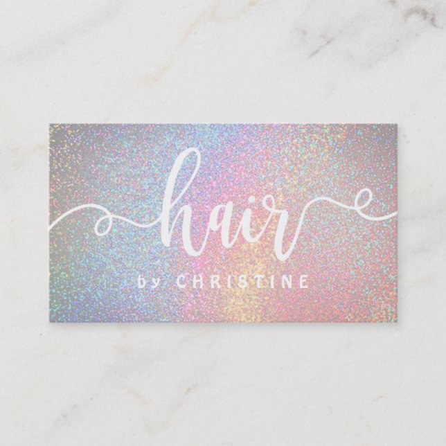Carte De Rendez-vous parties scintillant arc-en-ciel blanc (Devant)