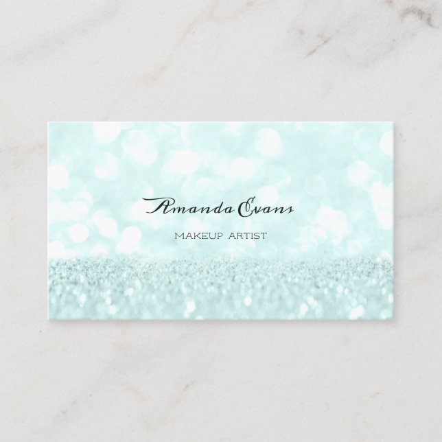 Carte De Rendez-vous Parties scintillant bleue maquillage Artiste Blogg (Devant)