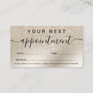 Carte De Rendez-vous parties scintillant de maquillage ivoire or métal