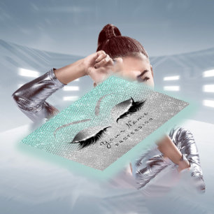 Carte De Rendez-vous Parties scintillant des cils maquillage gris argen