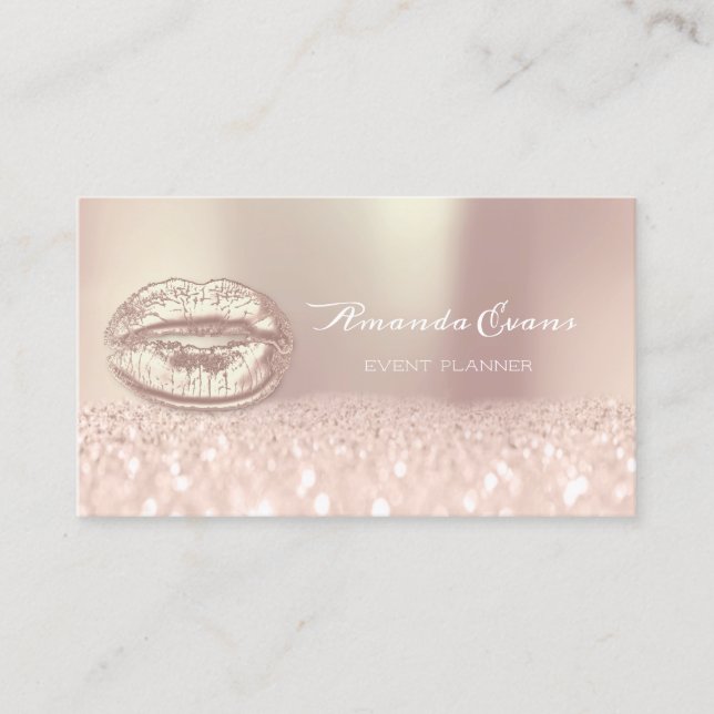 Carte De Rendez-vous Parties scintillant d'étincelle Kiss Rose Gold Maq (Devant)