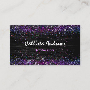Carte De Rendez-vous Parties scintillant noire mignonne violet