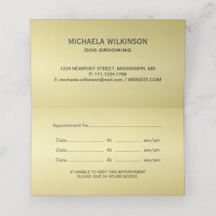 Carte De Rendez-vous Paw chien brillant or sur le service de grossissem