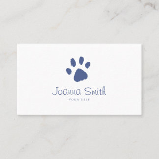 Carte De Rendez-vous Paw Dog Walking Animaux de compagnie assis Blue Ve
