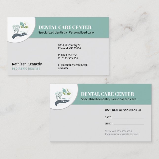 Carte De Rendez-vous Pediatric Dentist | Dental Practice (Devant / Derrière)