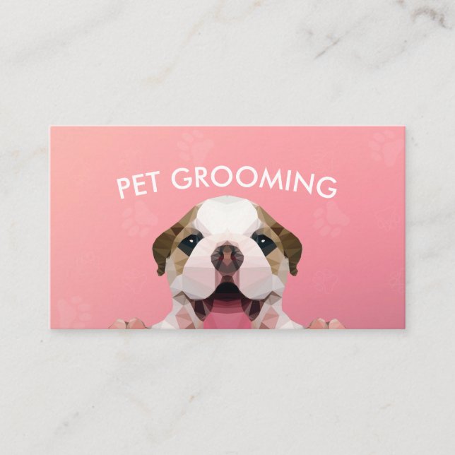 Carte De Rendez-vous Petit Pog Chien Soins pour animaux de compagnie Gr (Devant)