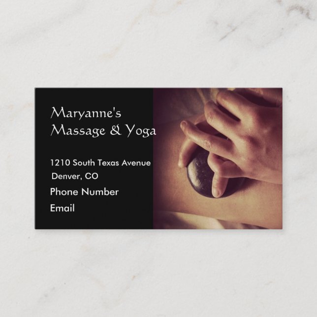 Carte De Rendez-vous Photo Massage en pierre chaude (Devant)