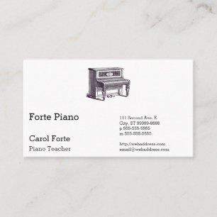 Carte De Rendez-vous Piano droit vintage