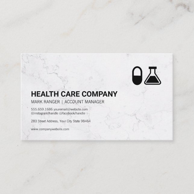 Carte De Rendez-vous Pilule et bécher | Pharmaceutique (Devant)