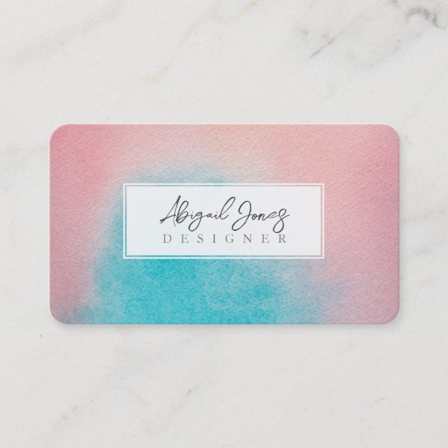 Carte De Rendez-vous Pink Sky Artist Aquarelle Ciel magnifique profil (Devant)