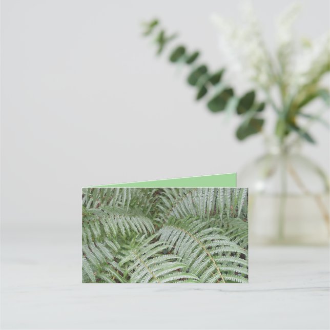 Carte de rendez-vous pliée Fougère verte (Devant)