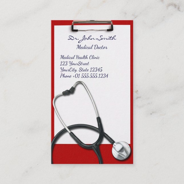 Carte De Rendez-vous Porte - bloc Médicale avec Stethoscope - Rendez-vo (Devant)
