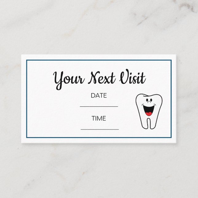 Carte de rendez-vous pour dentiste dentaire (Devant)