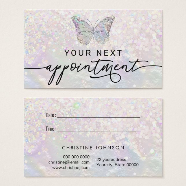 carte de rendez-vous pour faux papillon nacre (Devant & derrière)